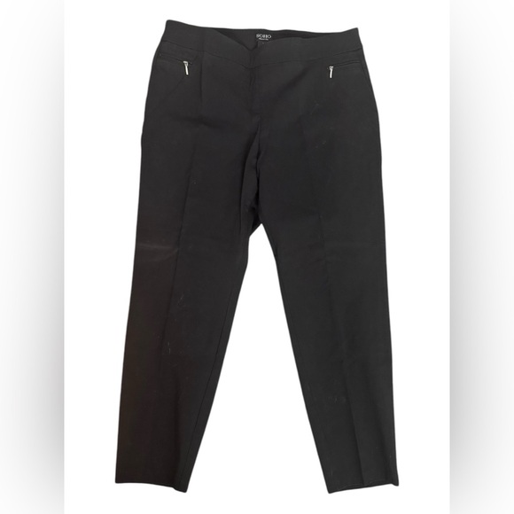 SOHO Black Tapered Pants with Zipper Details - 2X - Picture 1 of 5